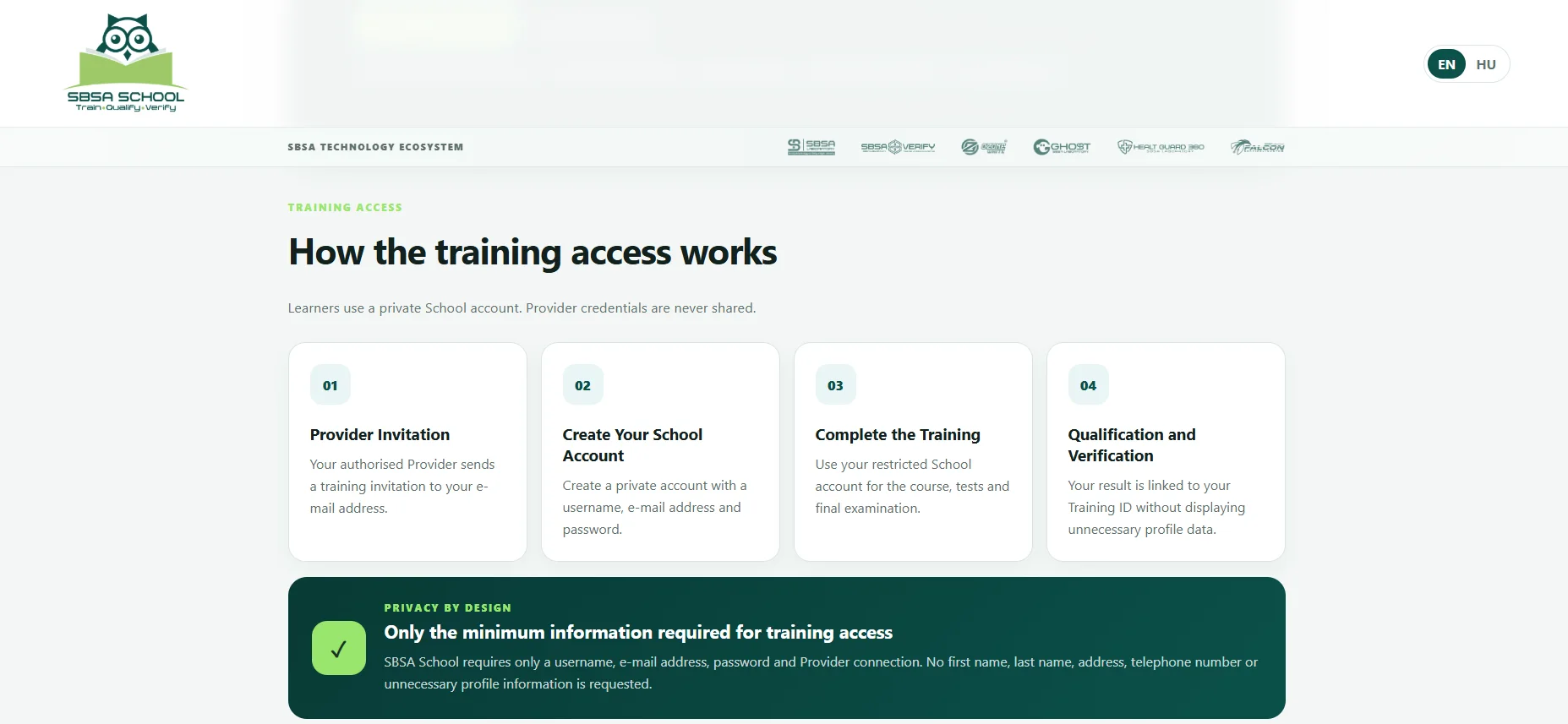 Training access workflow